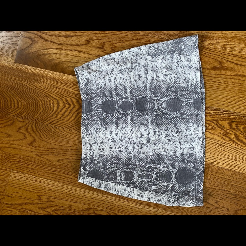 Snake print mini skirt